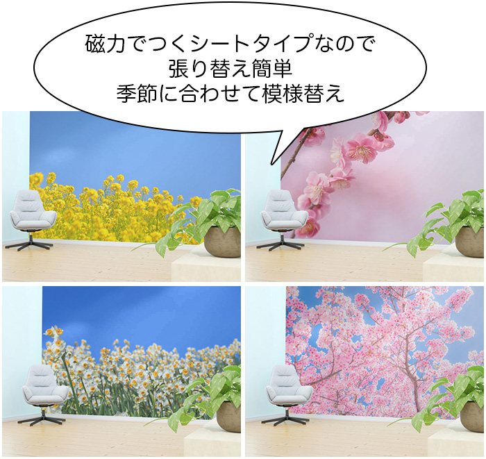 磁力でつくから張り替え簡単 磁力でつくから張り替え簡単